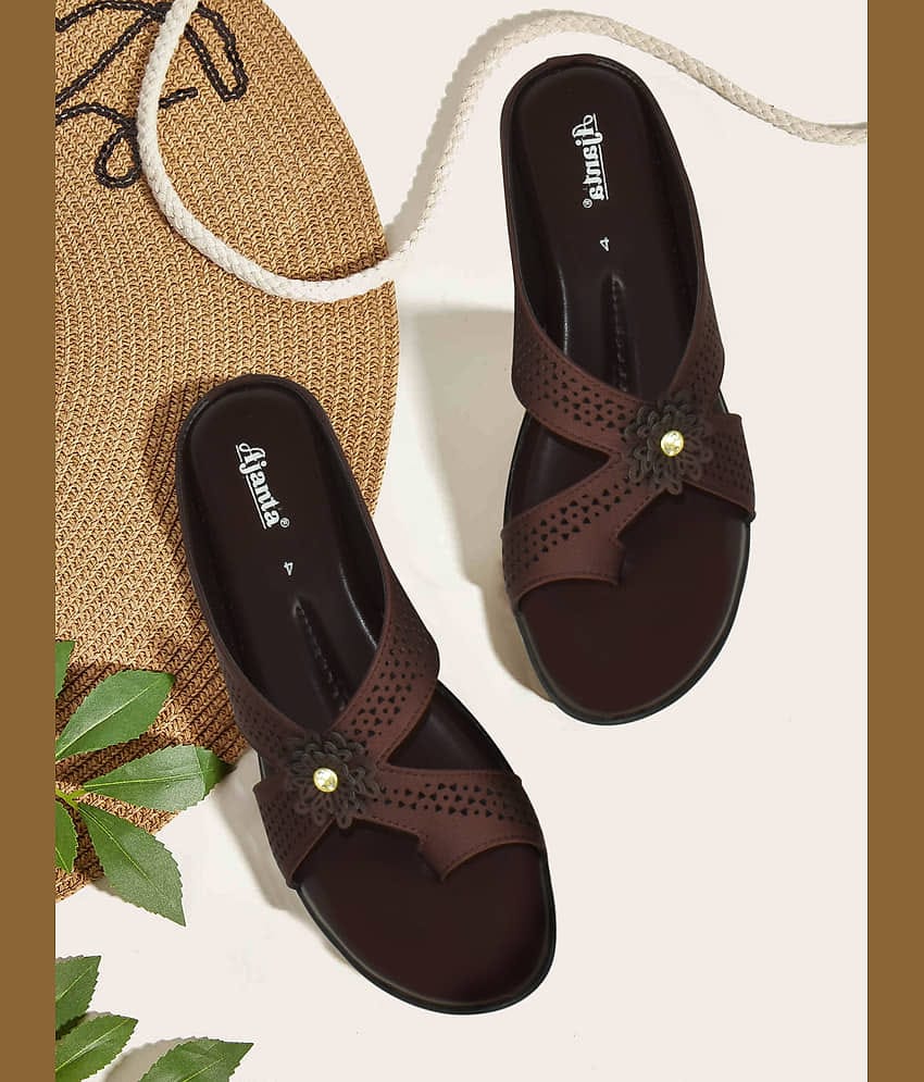 Ajanta Brown Women's Flats