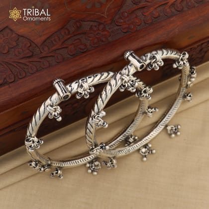 925 sterling silver stylish design ankle kada, ankle bangle bracelet with gorgeous foot kada nsfk123