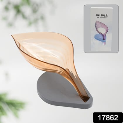 Plastic&nbsp;Leaf Shape Soap Box, Soap Holder (1 Pc / With Color Box)
