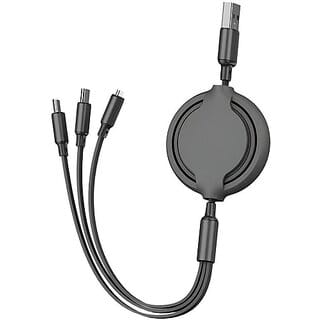 Black 3A Multi Pin Cable 1.2 Meter 1 m Power Sharing Cable (Compatible with All devices, black)