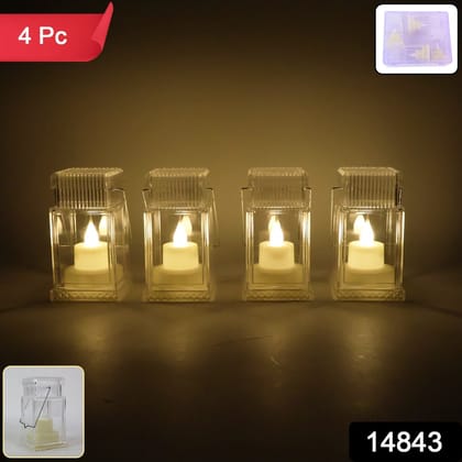 LED Flameless Lantern Style Decorative Candles (4 Pc)