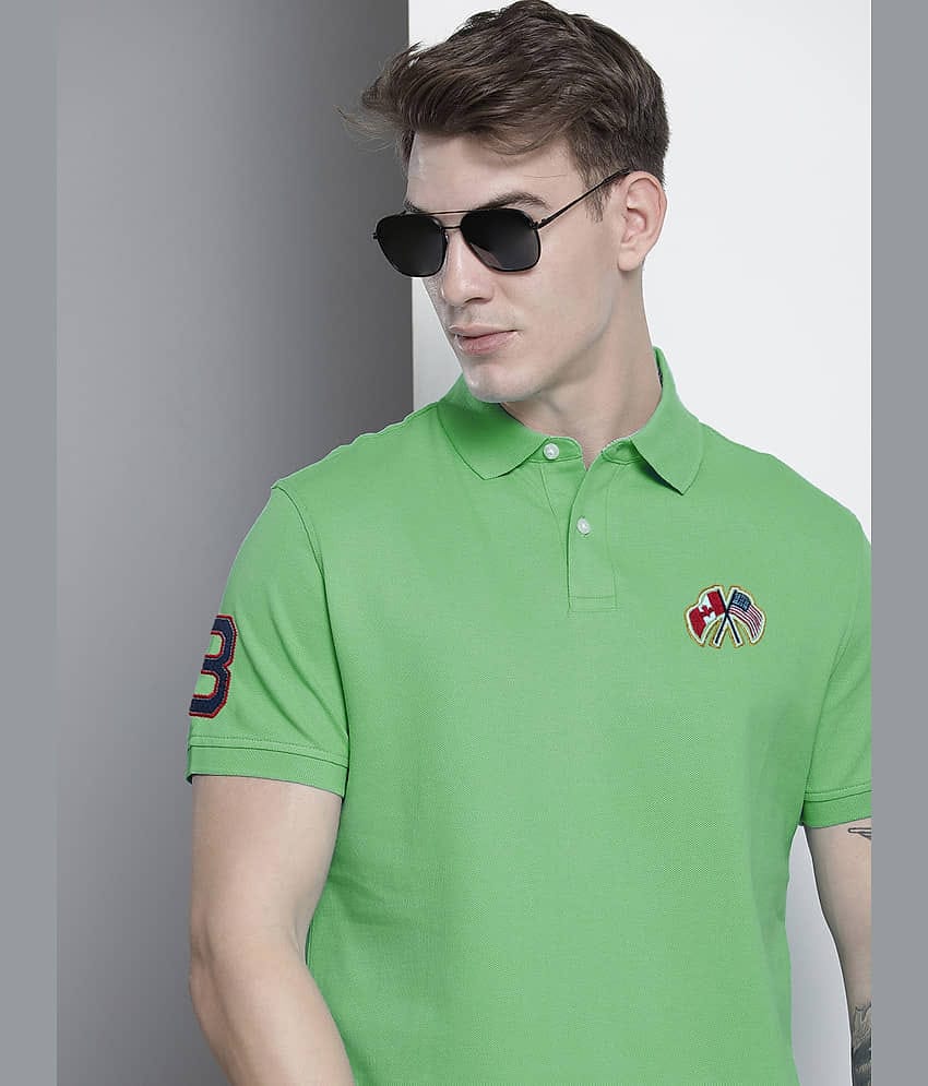 Merriment Pack of 1 Polyester Regular Fit Solid Half Sleeves Men's Polo T Shirt ( Orange )