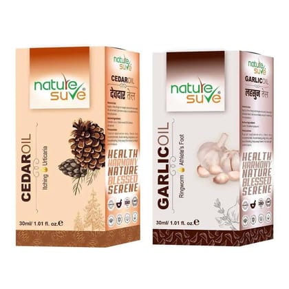 Nature Sure Combo - Deodar Cedar Oil 30ml and Lehsun Garlic Oil 30ml