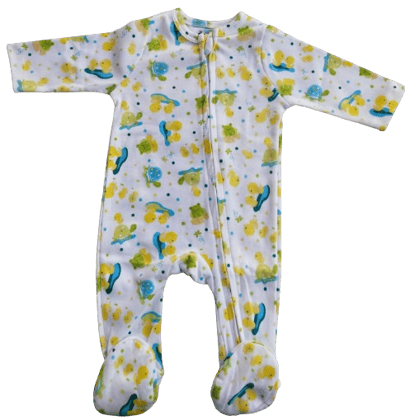 Footed Rompers - Ducklings-6-9 months
