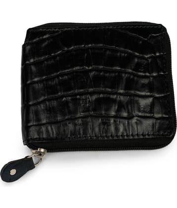 CIMONI Leather Solid Men's Zip Around Wallet With 6 Slots For Card ( Black , Pack of 1 )