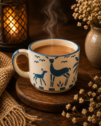 Off-White with Grey Animal Design Tea / Coffee Mug Off-White with Grey Animal Design Tea / Coffee Mug