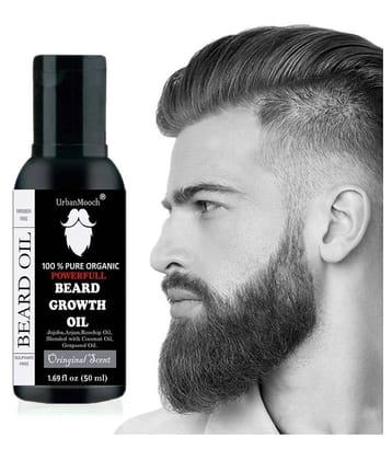 Urbanmooch Organic Powerful Beard & Mustache Growth Oil With Jojoba & Argan 50 mL