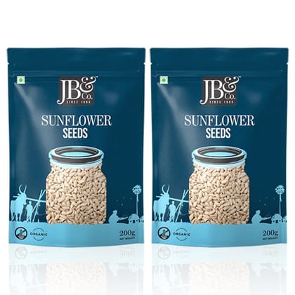 JB&CO Organic Sunflower Seeds kernals (400gm X 2)