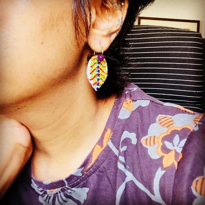 The-Purple-Leaf handcrafted Clay Earrings