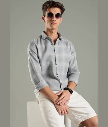 Paul Street 100% Cotton Regular Fit Checks Full Sleeves Men's Casual Shirt - Grey ( Pack of 1 )