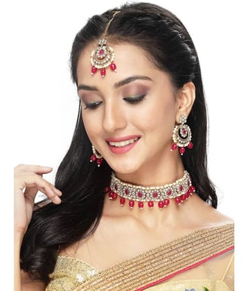 Sukkhi Red Alloy Necklace Set ( Pack of 1 )
