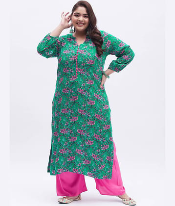 Tissu - Dark Green Straight Rayon Women's Stitched Salwar Suit ( Pack of 1 )