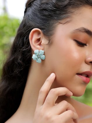 Bloom Earrings - Blue
