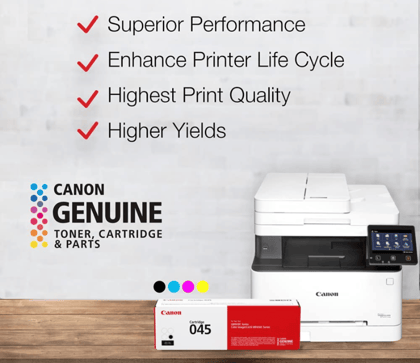 Canon 045 Toner Cartridge Set (CMYK) Compatible with MF634Cdw, MF632Cdw & LBP612Cdw Color Laser Printers