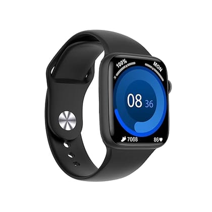 Salora uWear Smartwatch 1.9 HD Display, BT Calling, 500+ Watch Faces, Heart & SpO2 Monitoring, 11 Sports Modes, Sleep Monitor, Waterproof & 7 Days Battery iOS Android Compatible 2023(Black+Darkgrey)