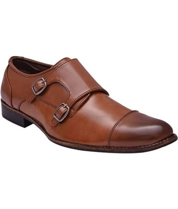Sir Corbett - Tan Men's Monk Strap Formal Shoes