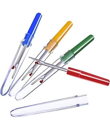 Plastic Seam Ripper Stitch Unpicker Sewing Tool (Blue, Green, Yellow, Red) - 4 Pieces