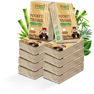 IMECO Facial Pocket Tissue, 100 Pulls (10 Pulls Pack X 10), Soft, Gentle  Travel-Friendly