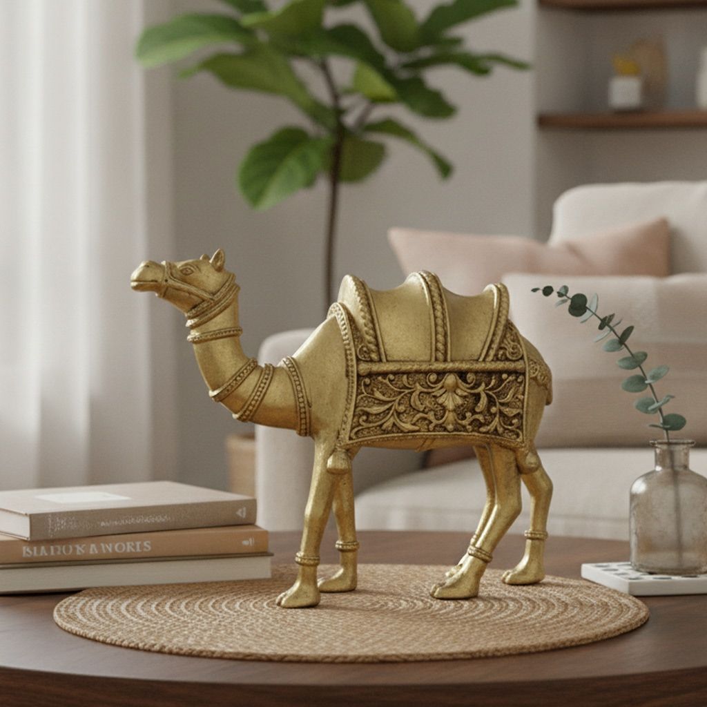 Brass Camel Showpiece Statue for Home Decor & Office Table, Height : 4 Inch (BSMAS1937 C) - Pooja Needs | Buy online on ZillyBuy