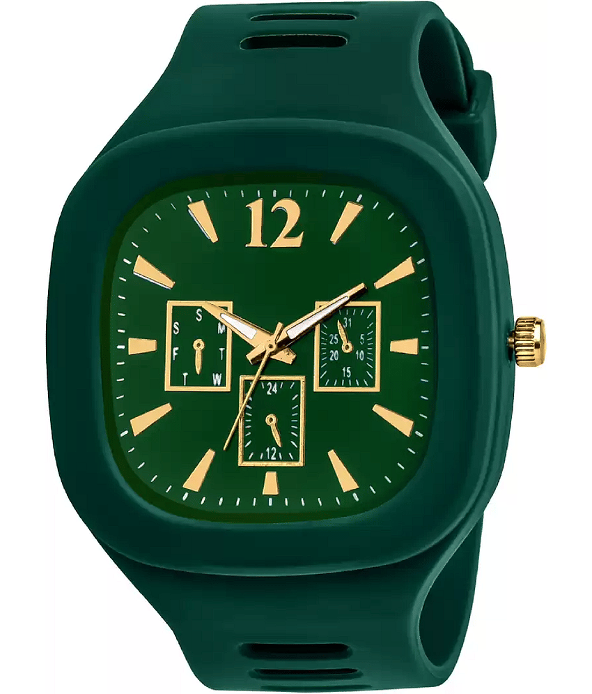 newmen - Green PU Analog Men's Watch