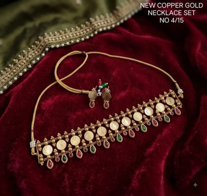 Copper gold necklace