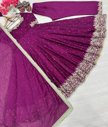 Party Wear Look Pure Vichitra Silk Anarkali Gown, Dupatta & Pent Plazzo Set Party Wear Look Pure Vichitra Silk Anarkali Gown, Dupatta & Pent Plazzo Set