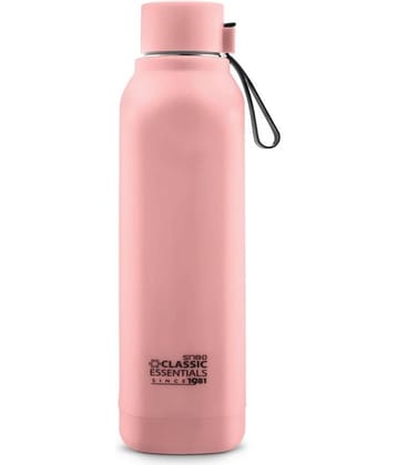 Classic Essentials Spalsh Double Wall Insulated Water Bottle Pink Stainless Steel Water Bottle 750 mL ( Set of 1 )