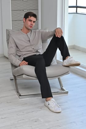 Atlee - Comfort Knitted Trouser - Black-S-30 / BLACK