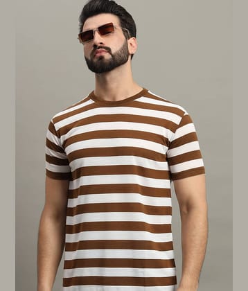 GET GOLF Pack of 1 Cotton Blend Regular Fit Men's T-Shirt ( Brown )