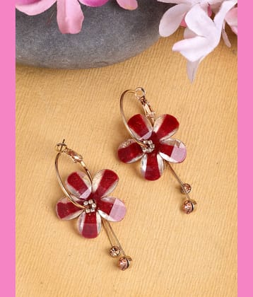 Scintillare by Sukkhi Red Danglers Earrings ( Pack of 1 )