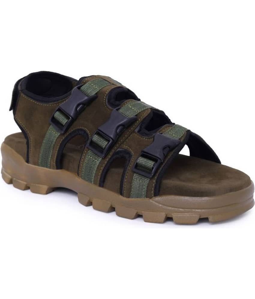 Fashion Victim Green Suede Floater Sandals