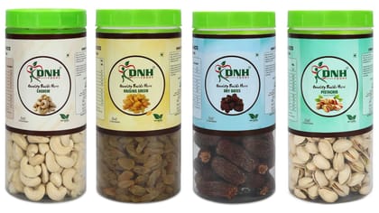 DRY FRUITS COMBO 2 KG  PACK 500G X 4 PC
