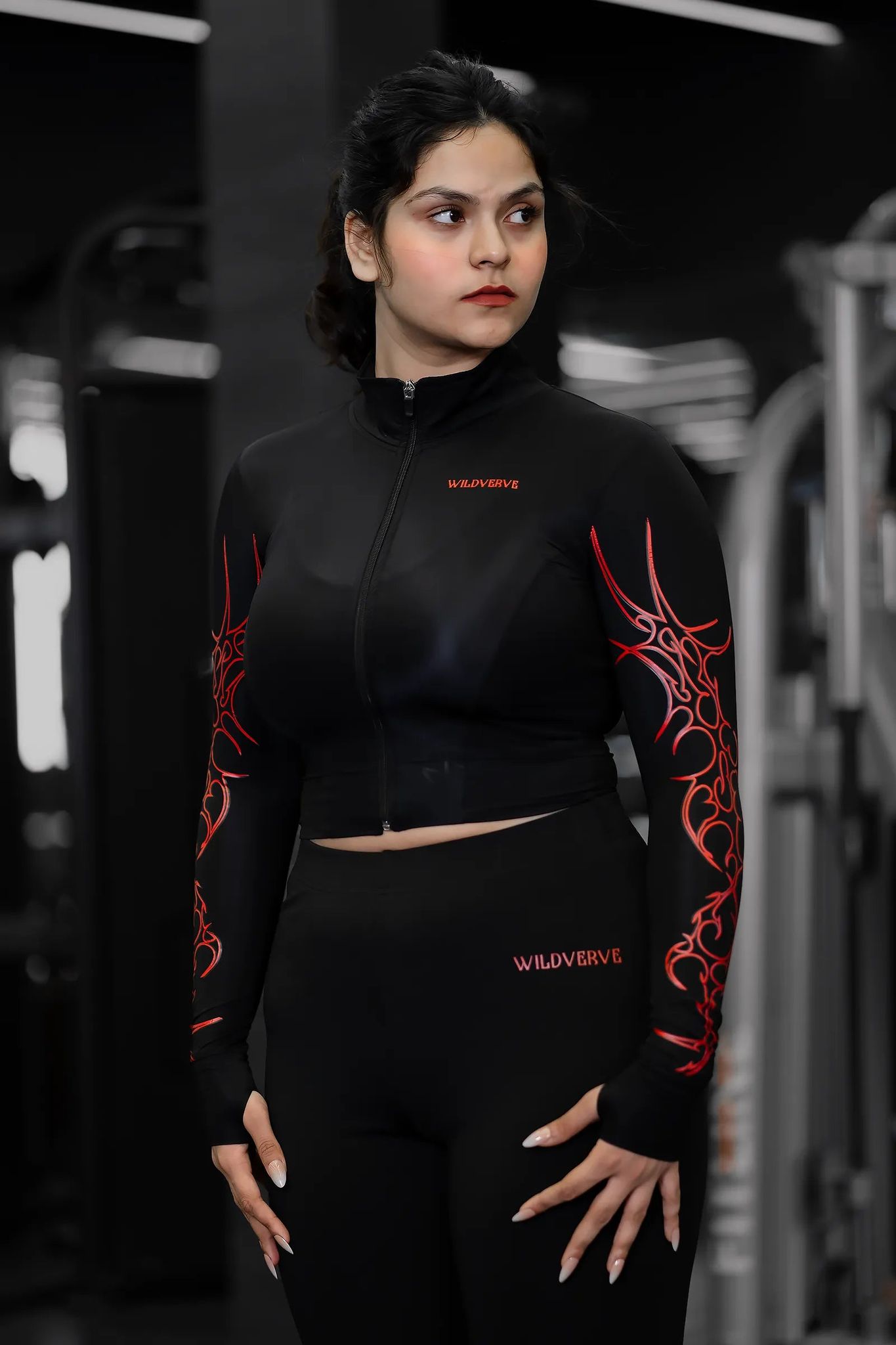UNCHAINED STORM COMPRESSION ZIPPER (BLACK RED)-XS