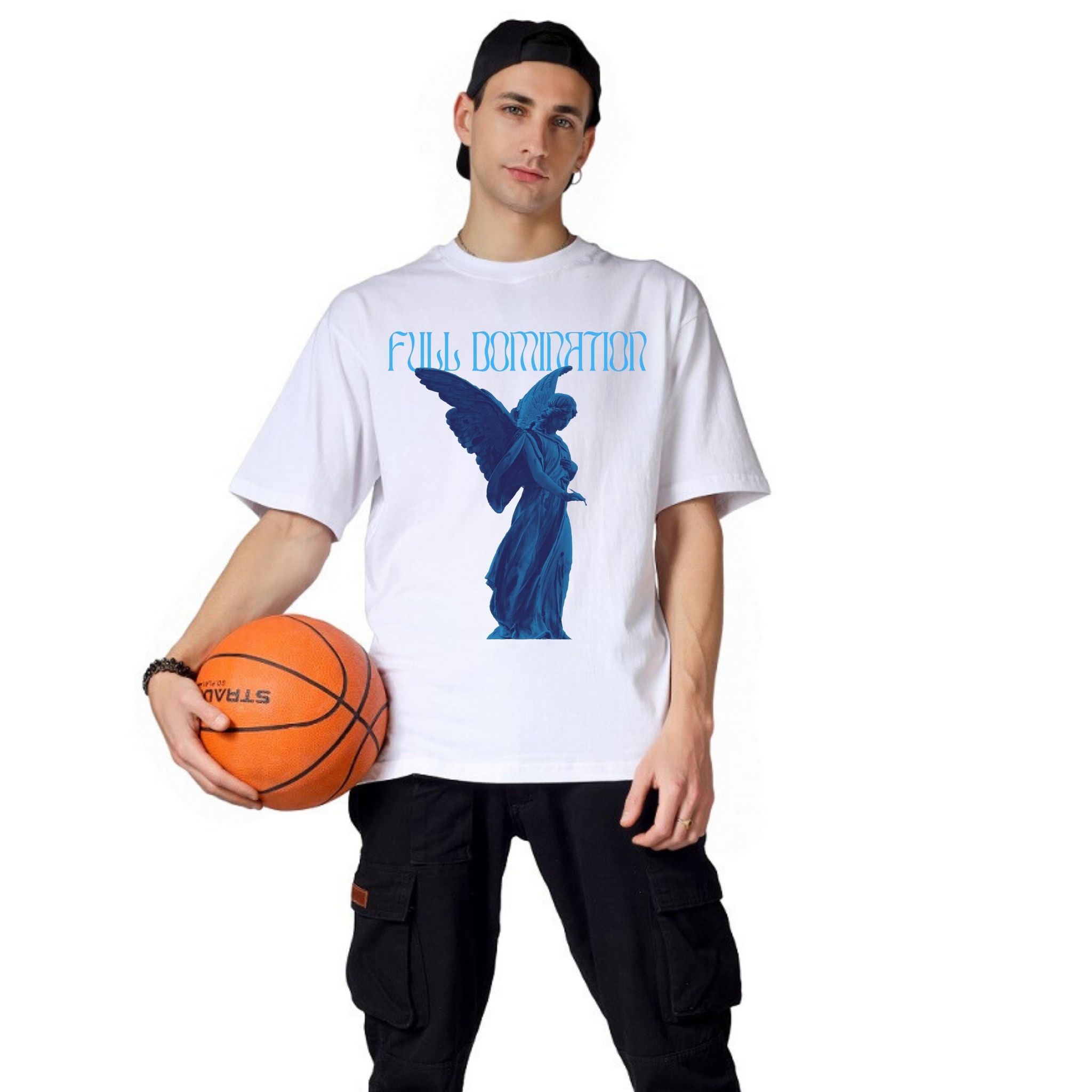 Full Domination Printed T-Shirt Relaxed Fit 100% Cotton White Small