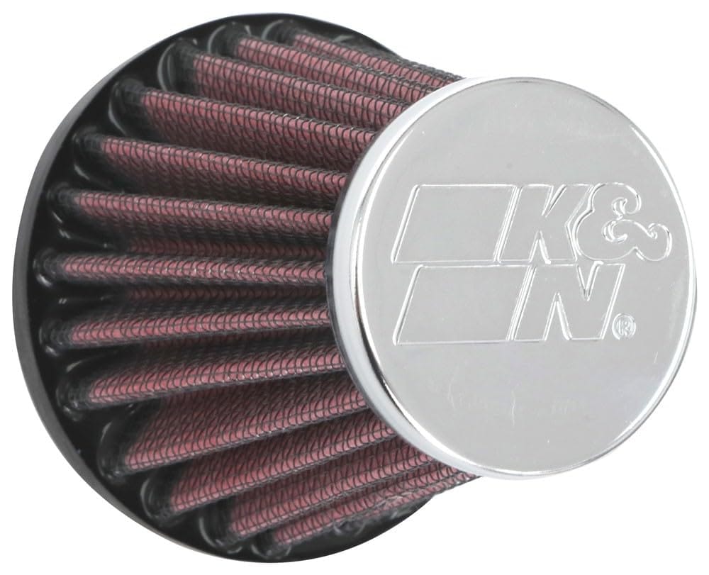 K&N RC-2320 Universal Clamp-On Air Filter: Round Tapered; 1.813 in (46 mm) Flange ID; 3 in (76 mm) Height; 3 in (76 mm) Base; 2 in (51 mm) Top