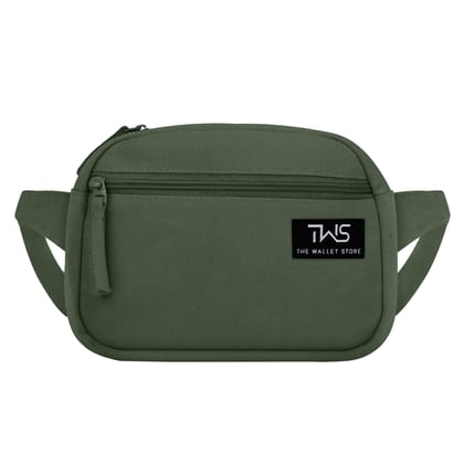 The Wallet Store Urban Trek Canvas Fanny Bag - Olive