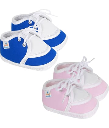 Neska Moda Unisex Set Of 2 Pair Booties for 9 to 12 Months (Pink,Blue) -BT9andSK137