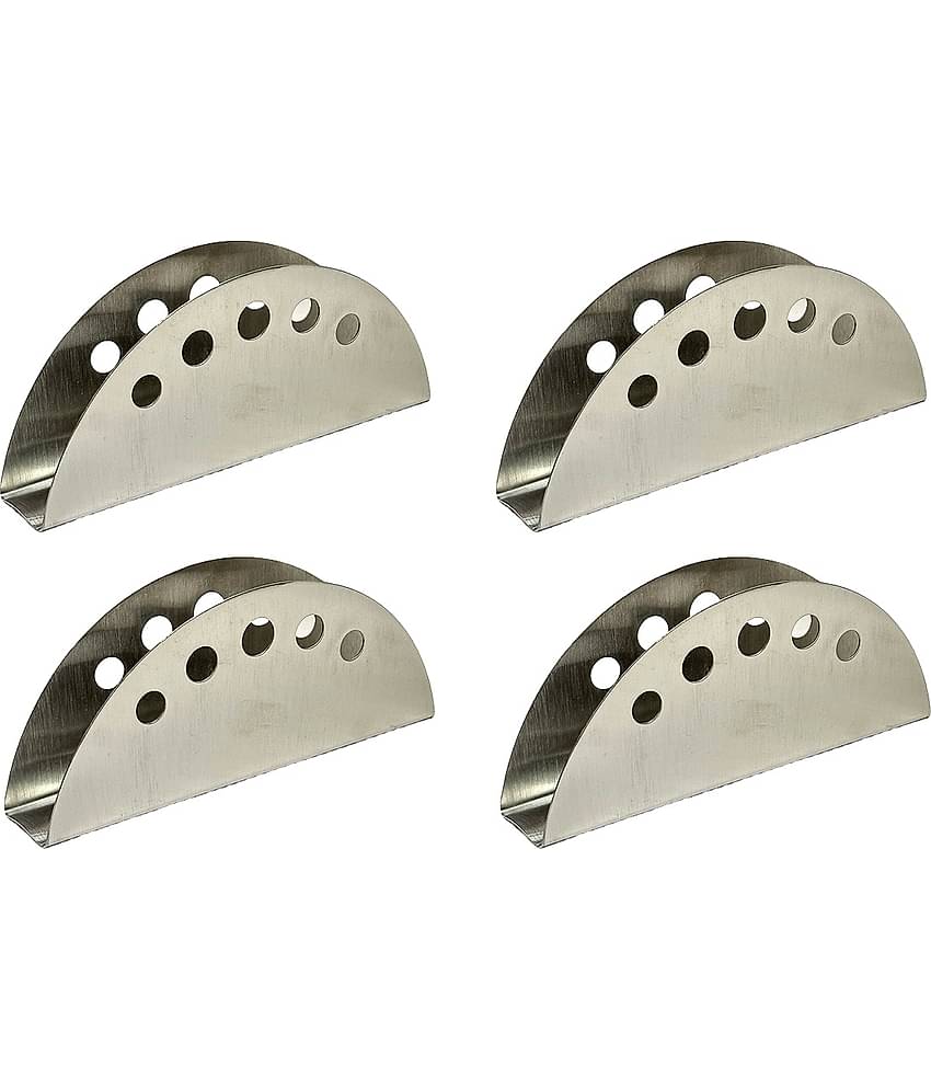 Dynore 4 Pcs Round Hole Napkin Holder Stainless Steel Napkin Holder 4 Pcs