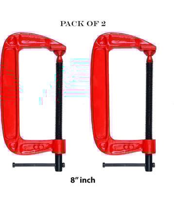 "Laxmi 8"" Inch Heavy Duty G Clamp (Pack of 2) C-Clamp