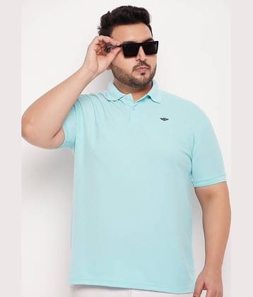GET GOLF Pack of 1 Cotton Blend Regular Fit Solid Half Sleeves Men's Polo T Shirt ( Aqua )