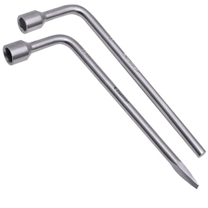 Eastman L-Type Spanners Set of 1Pcs, 21 Mm Mahindra Scorpio, Selected High Carbon Steel Chrome Plated Sliver Wheel Nut Spanner For Cars Single Sided Wrench (E-2011)
