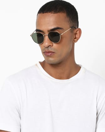 MTV Butterfly Green Men Golden Black Full-frame Metal Solid UV 400 Protection Sunglass-MTV-202-C1