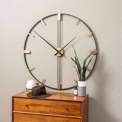 writings on the walls-Sleek Black & Gold Wall Clock - 2 feet (L-66,B-66,H-10.16)