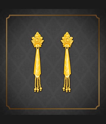 LUV FASHION Golden Drop Earrings ( Pack of 1 )
