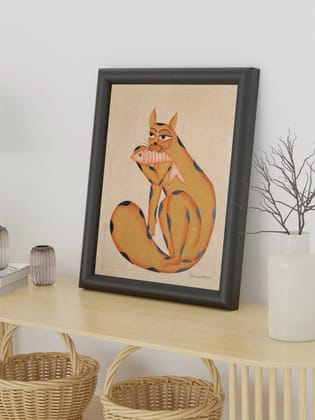 Feline Embrace Patachitra