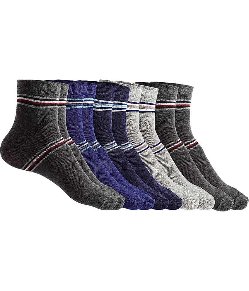 Texlon - Multicolor Cotton Men's Ankle Length Socks ( Pack of 5 )