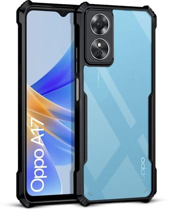 PLUGTECH Slim Shockproof Case | Matte Black Soft | Drop Protection | Precise Cutouts | Premium Mobile Cover for Oppo A17