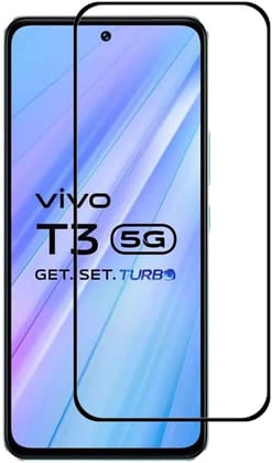 PLUGTECH Advanced Tempered Glass With Anti-Explosion 9H Hardness Edge-To-Edge Coverage Screen Guard for VIVO T3