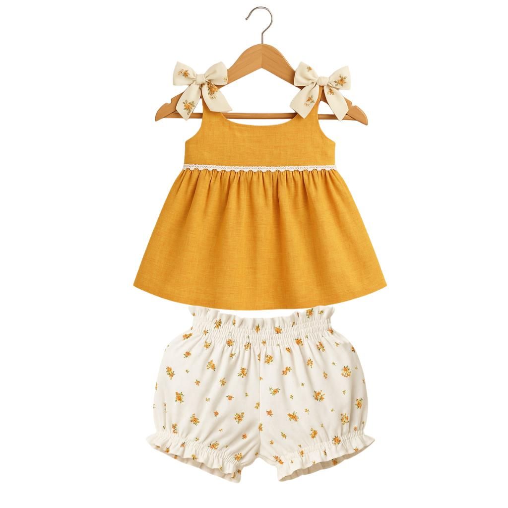 Buttercup Bow Dress-0-3 months