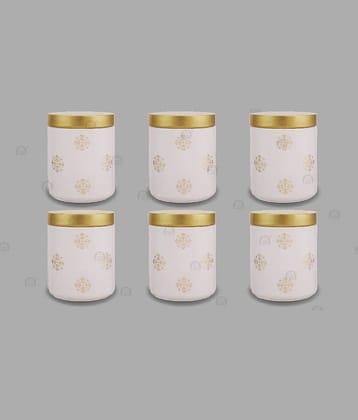 CROCO JAR Glass Gold Cookie Container ( Set of 6 )